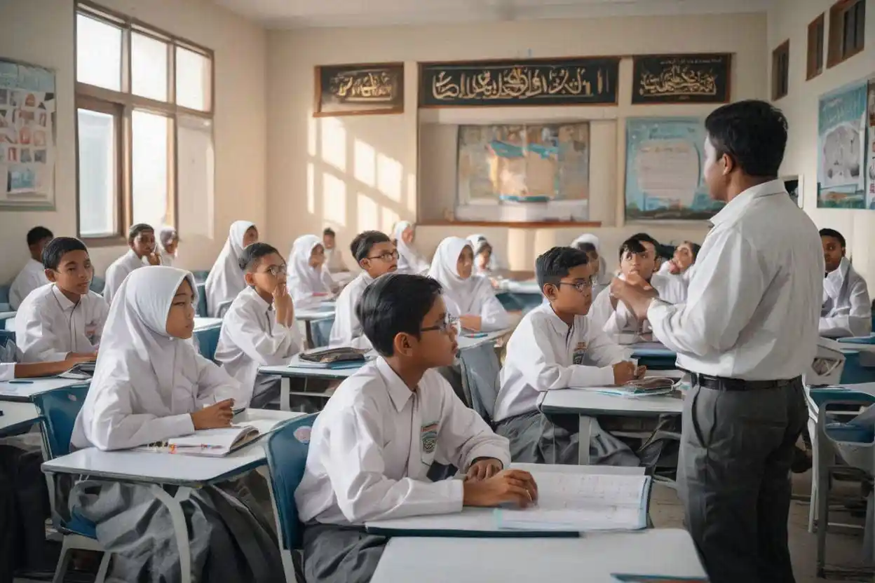 Siswa SMP Islam terpadu Jogja mengikuti kegiatan belajar islami di lingkungan sekolah modern